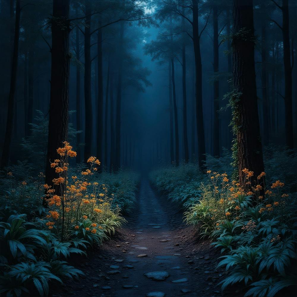 Dark Forest At Night 1