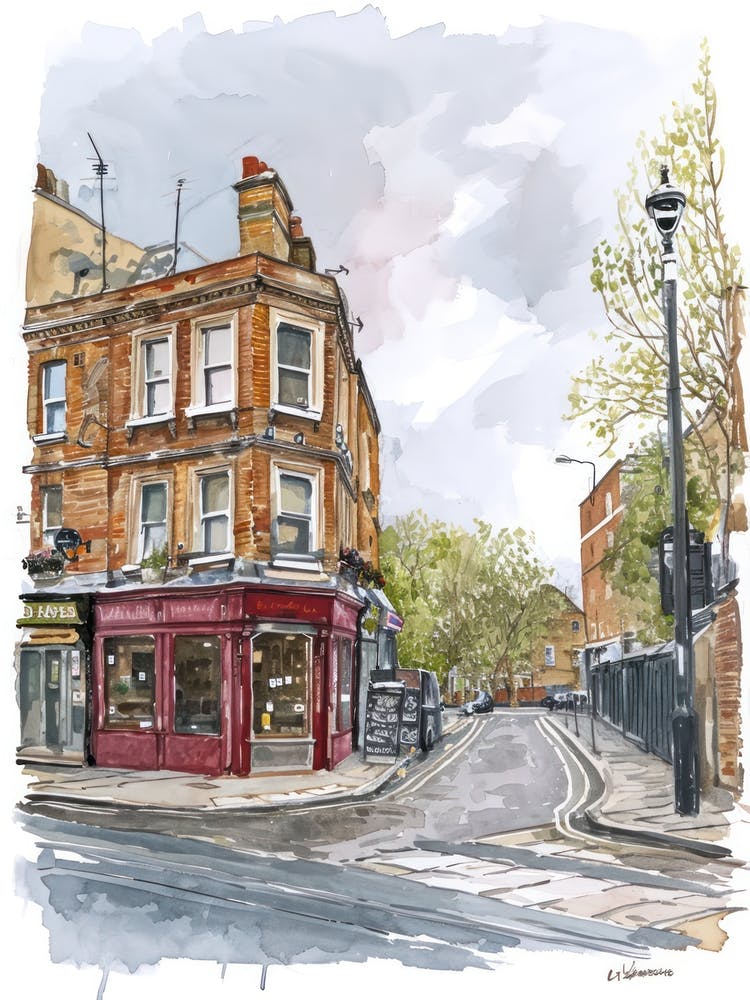 Newham London Borough   Street Watercolour 2