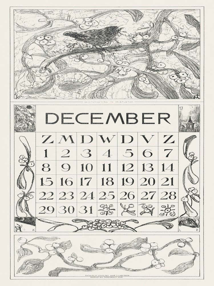 Calendar Page December With Winter King (1917), Theo Van Hoytema