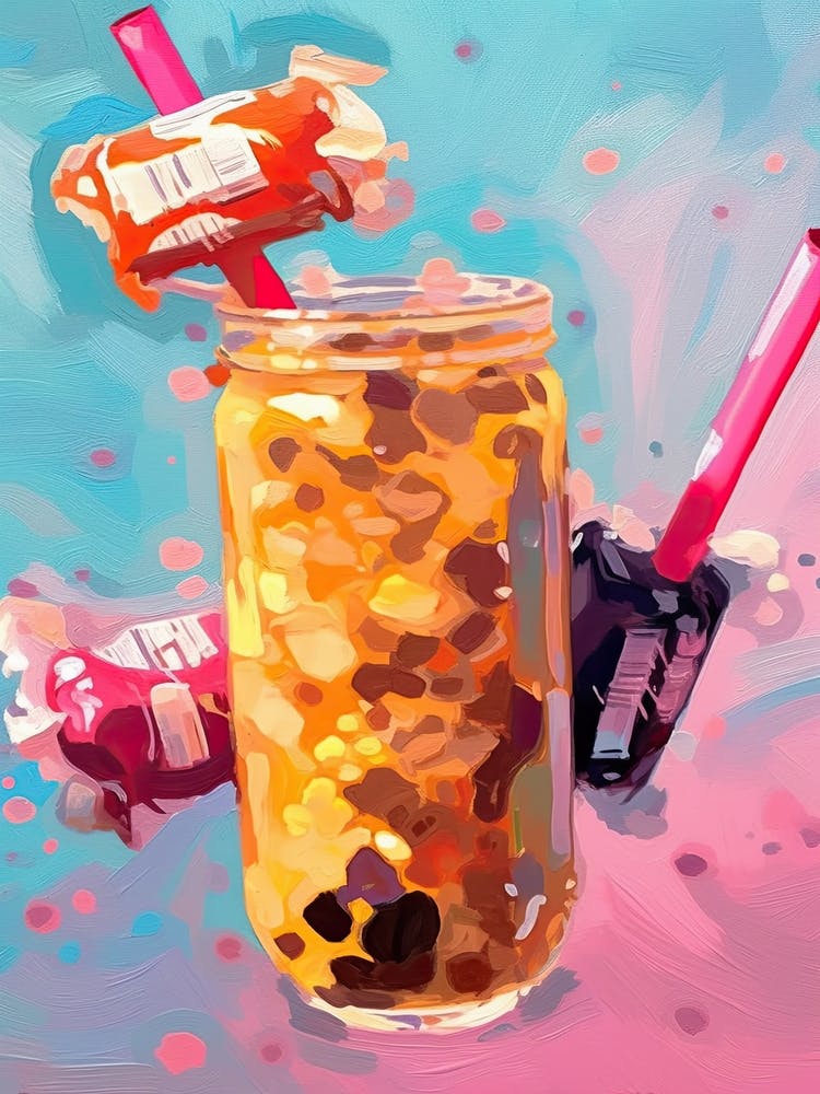 Bubble Tea Oil Painting 1