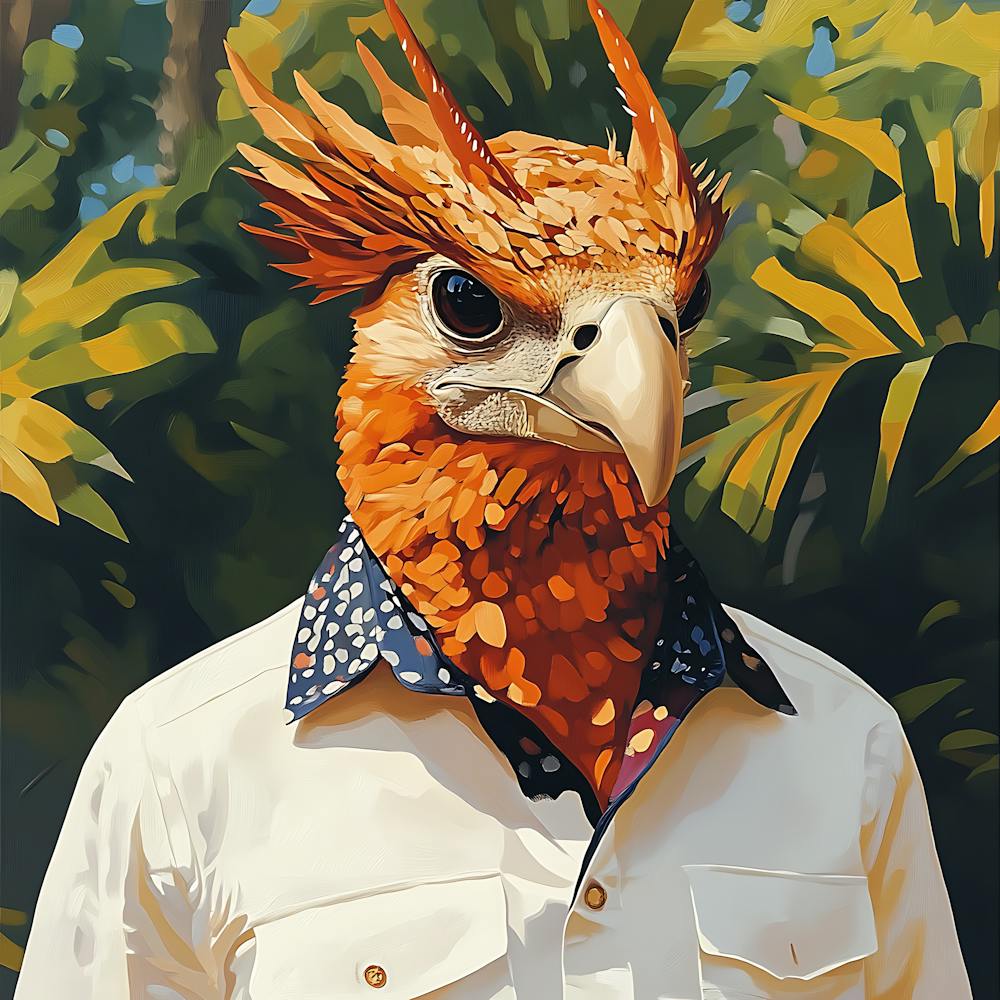 Mythical Bird Human Portrait Background 5