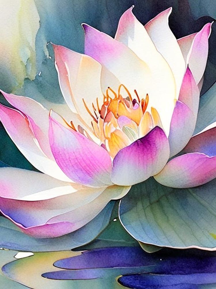Giant Lotus Watercolour 1