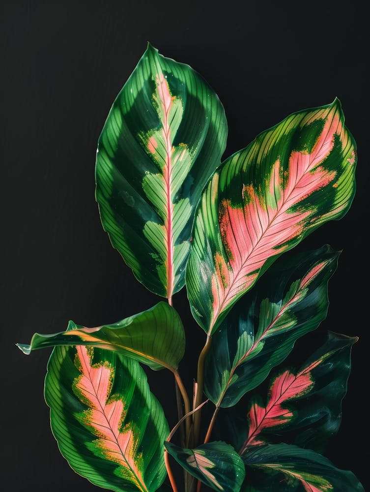 Green Plant On Black Background