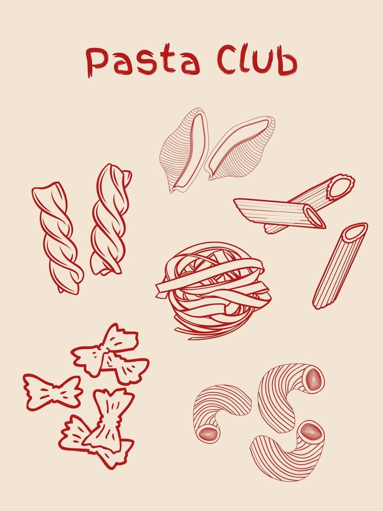 Pasta Club Poster Red