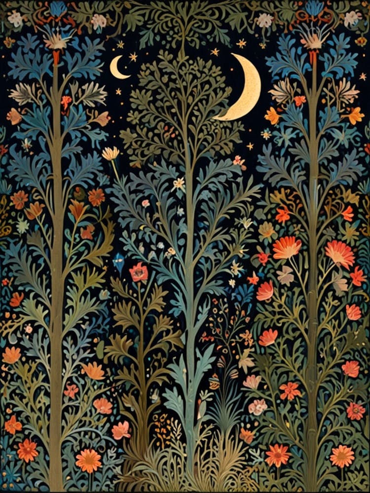 William Morris Moon And Trees 10