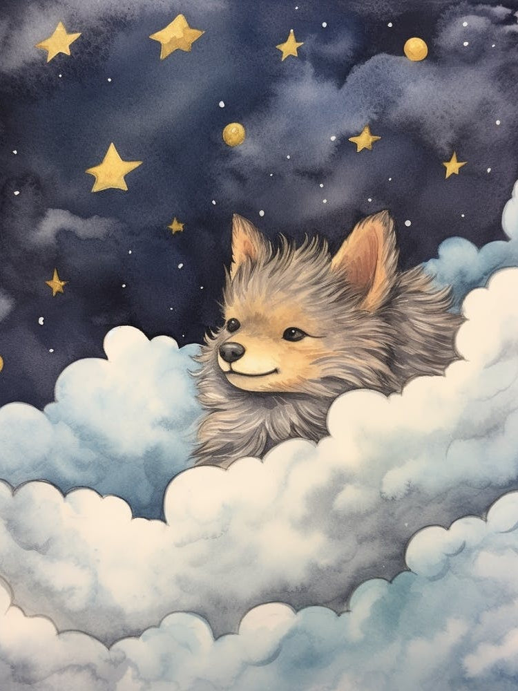 Baby Gray Wolf 1 Sleeping In The Clouds