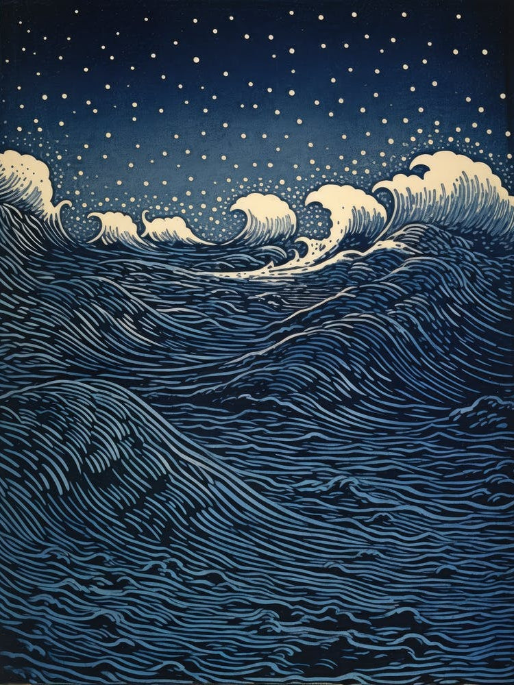 Ocean Waves At Night
