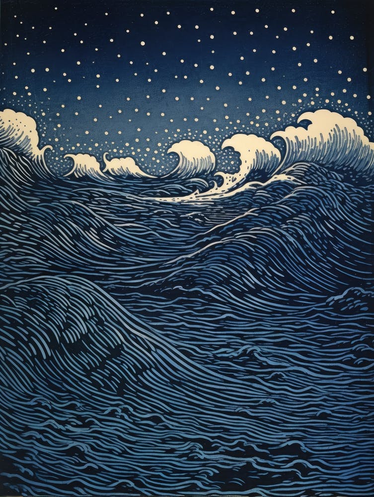 Ocean Waves At Night