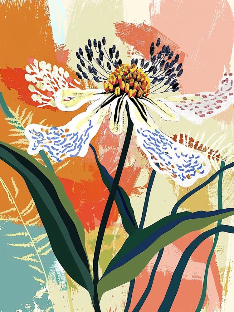 Colourful Flower Illustration Queen Annes Lace 3