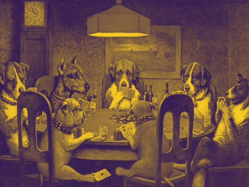 Funny Dog Playing Card Poker Vintage