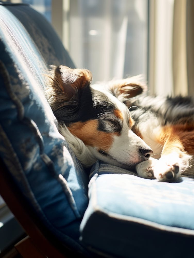 Dog Sleeping On A Chair