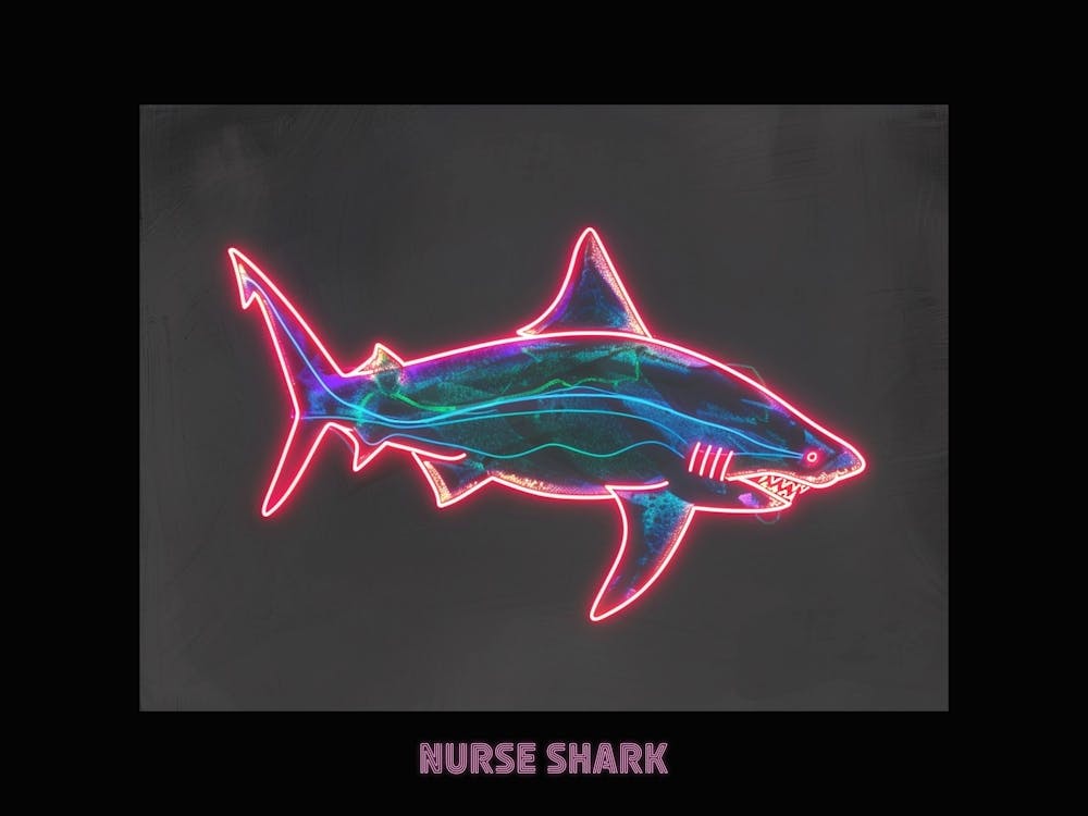 Pink Neon Nurse Shark Poster 1