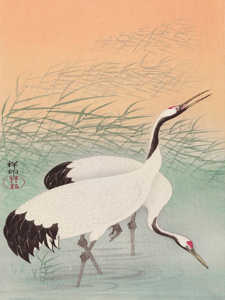 Two Cranes (1925 1936), Ohara Koson