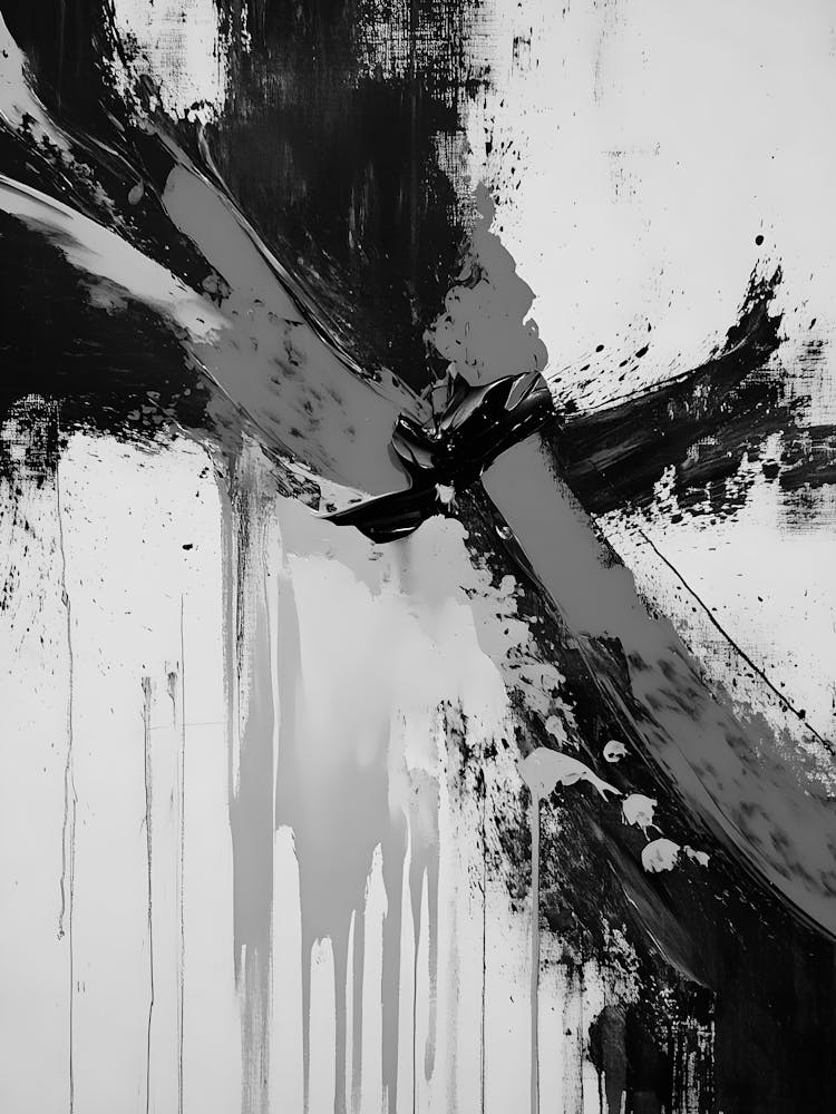 Black And White Abstract Painting 31