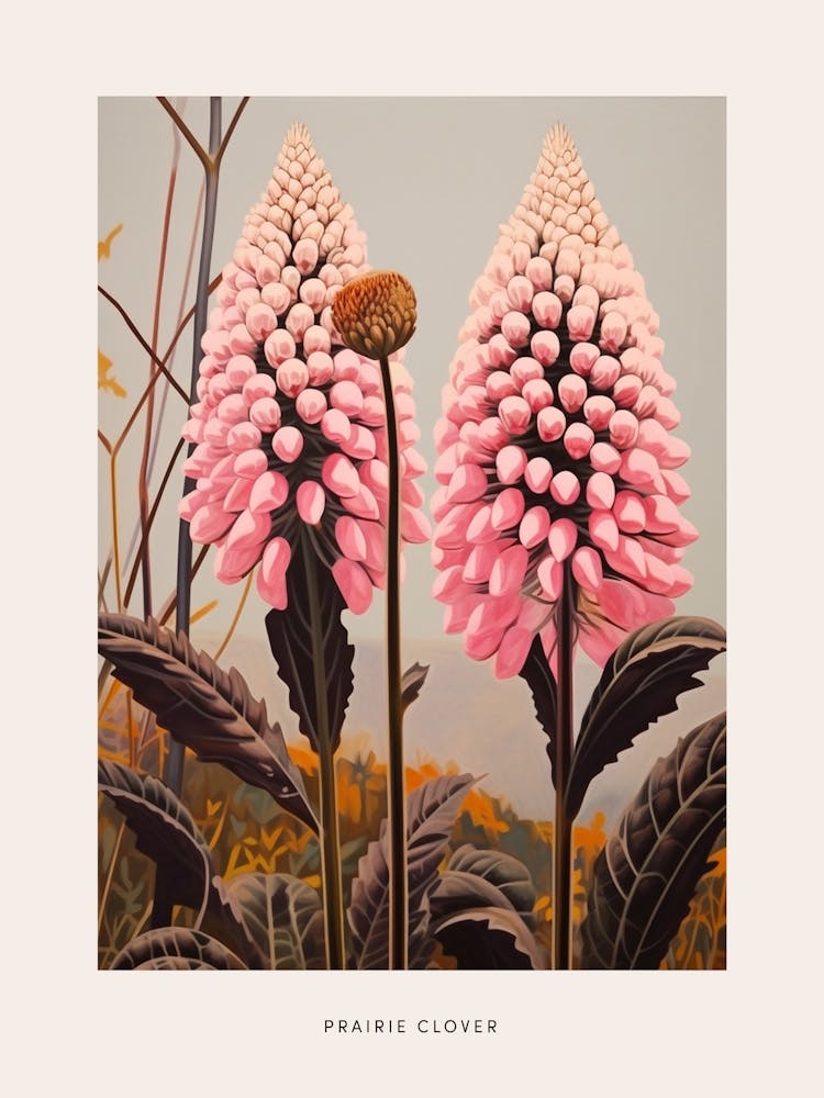 Flower Illustration Prairie Clover Poster