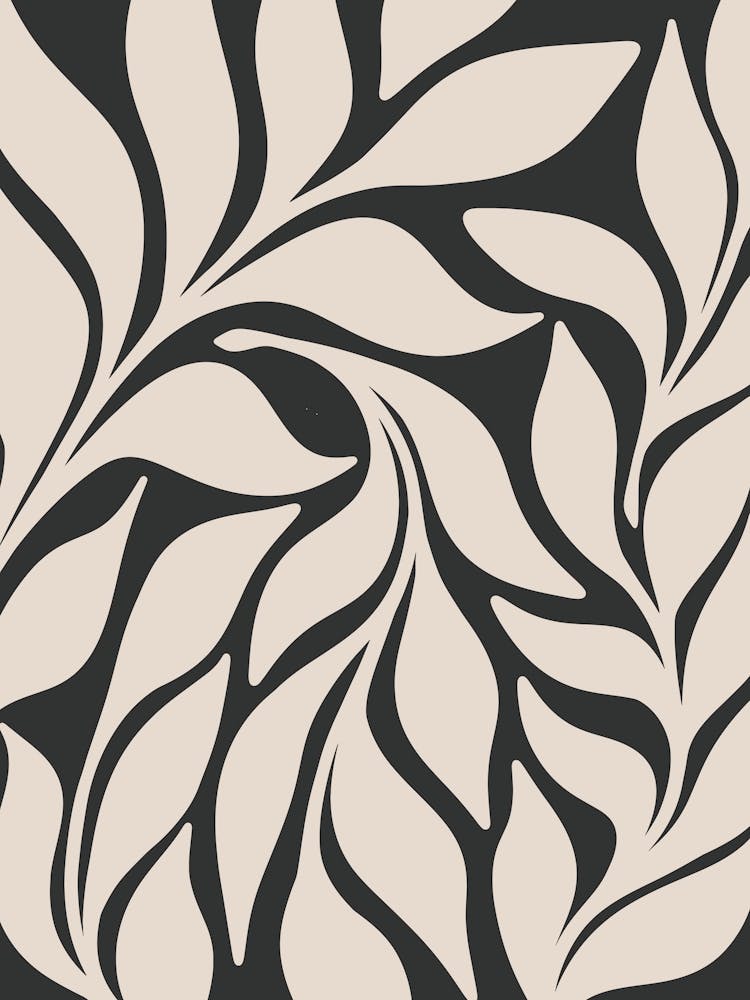 Black and Beige Leaves No. 1860