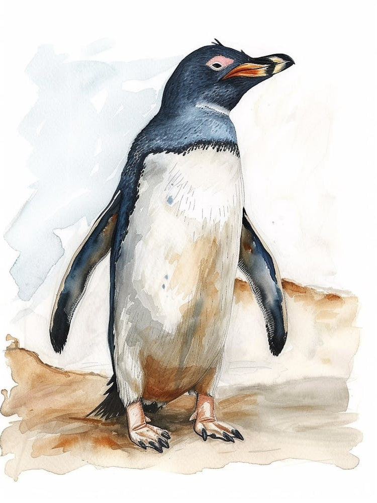 Humboldt Penguin Kangaroo Island Penneshaw Watercolour Painting 1