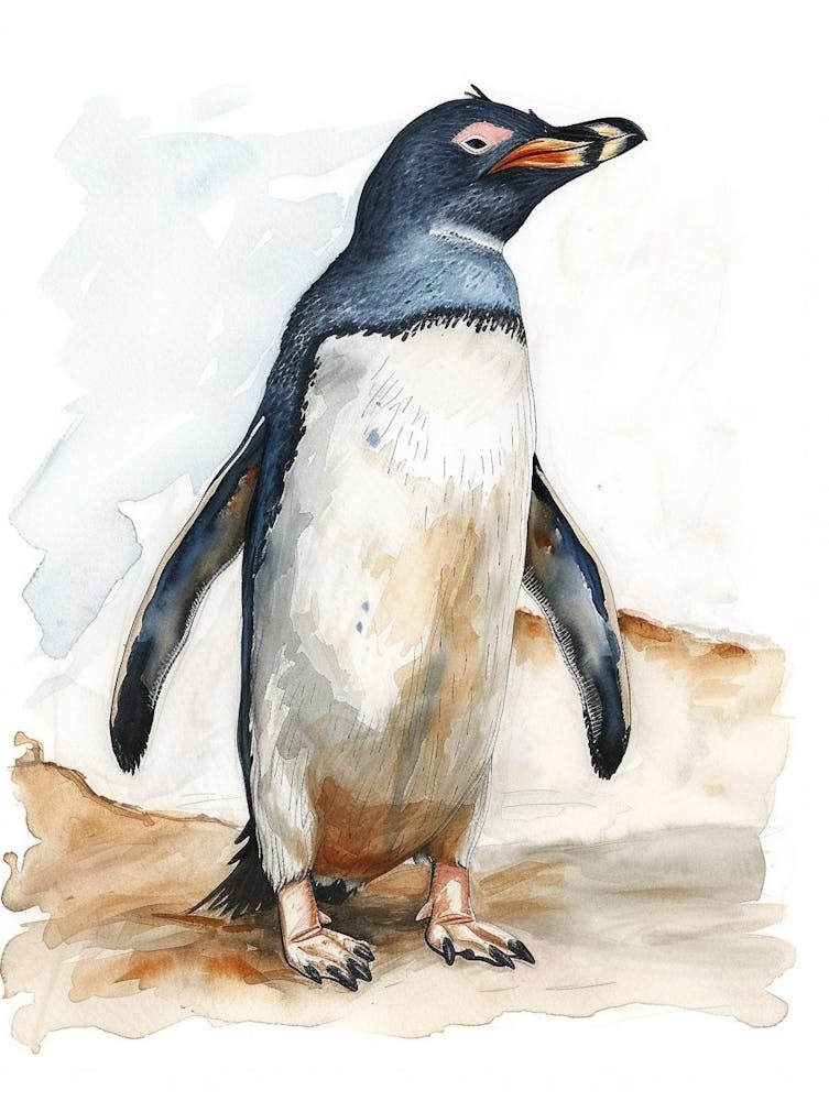 Humboldt Penguin Kangaroo Island Penneshaw Watercolour Painting 1