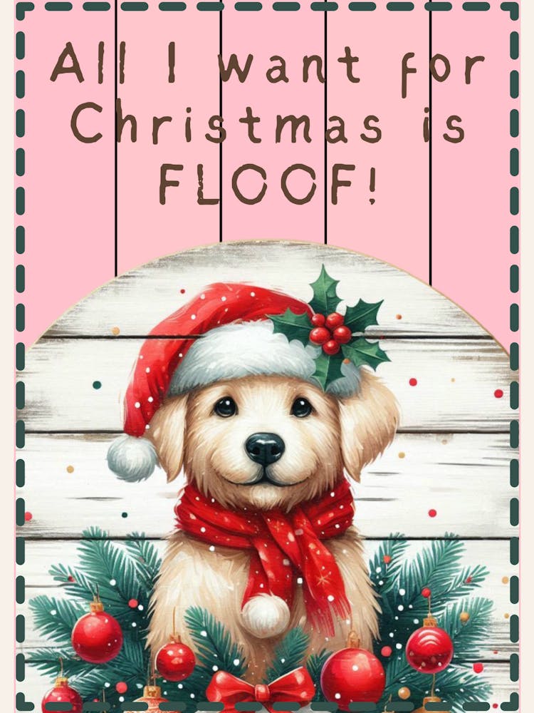 Pink Christmas Puppy Sign