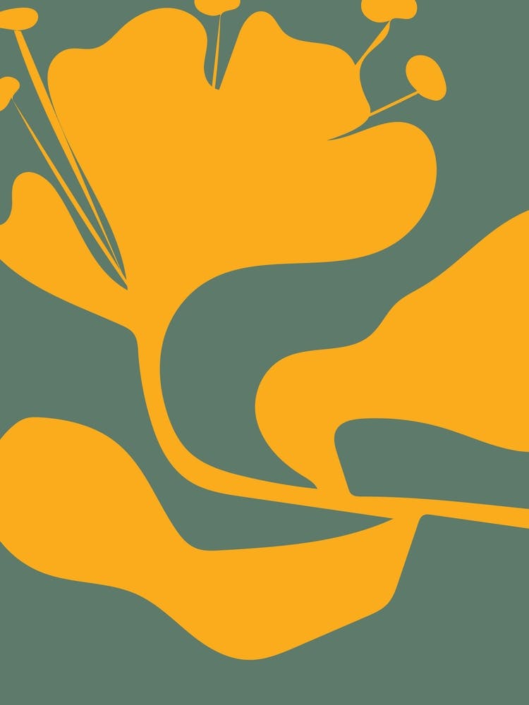 sage green and orange Flower