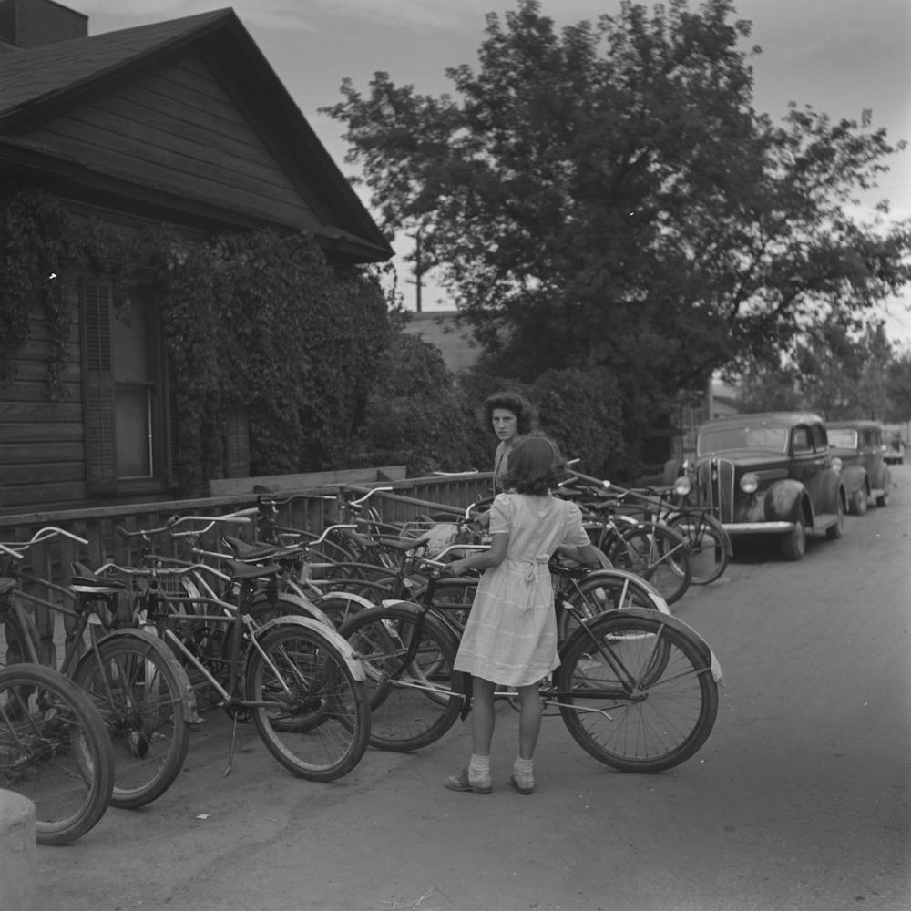 Pocatello, Idaho, Bicycle Racks By Russell Lee