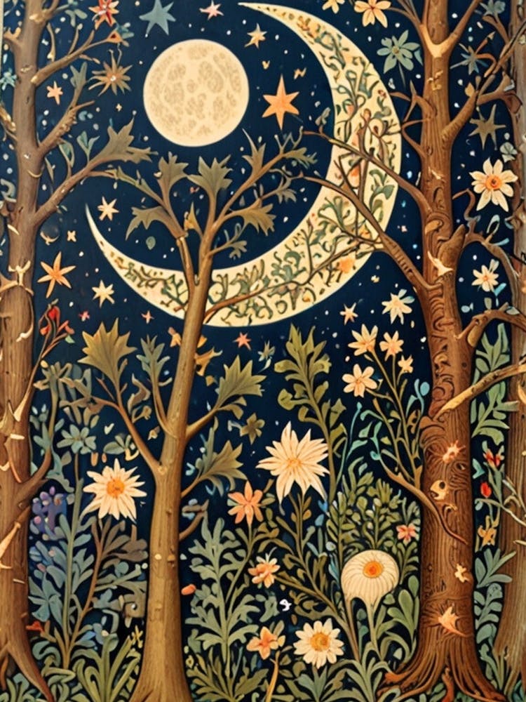 William Morris Moon In The Woods