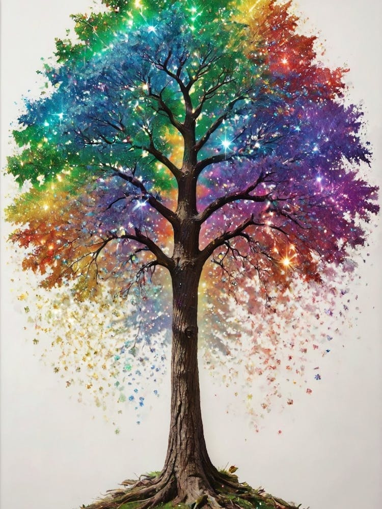 Rainbow Tree Canvas Art