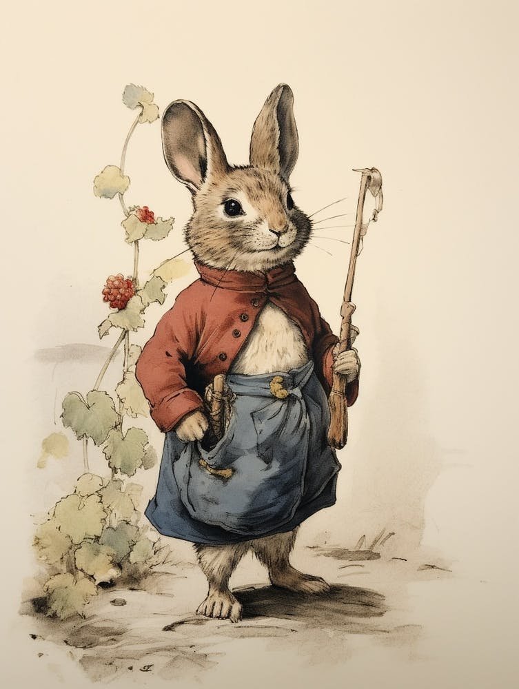 Storybook Animal Watercolour Rabbit 3