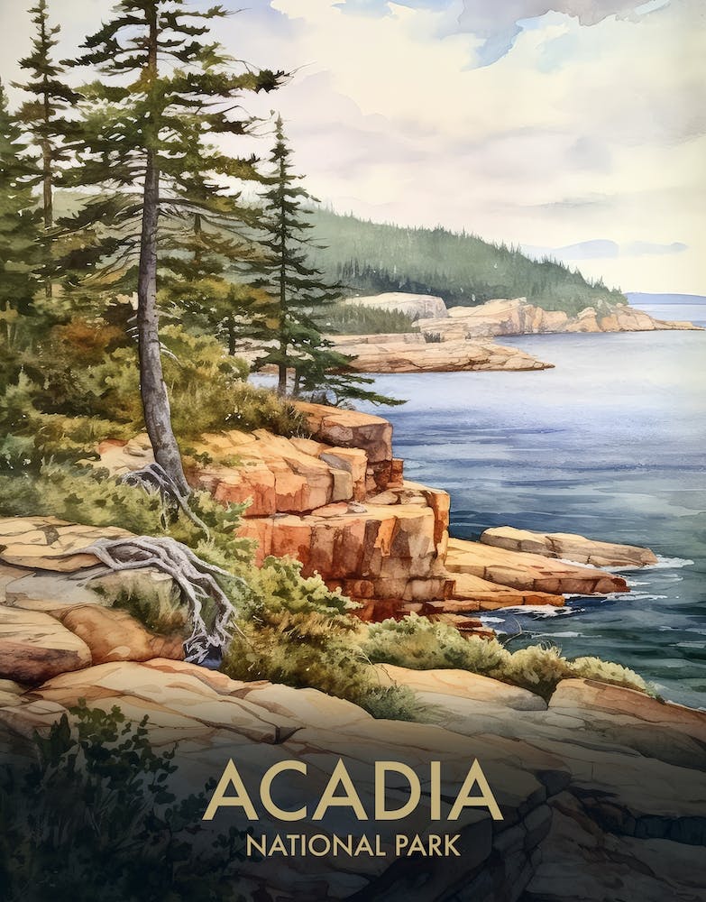 Acadia National Park Vintage Travel Poster 7