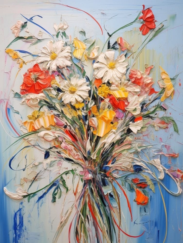 Abstract Flower Painting Edelweiss 4