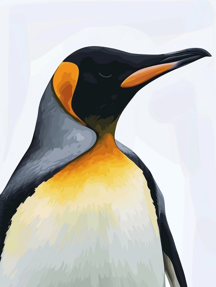Emperor Penguin Santiago Island Minimalist Illustration 1