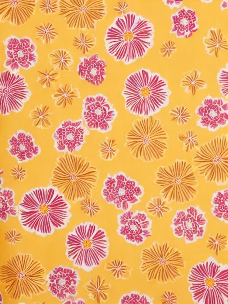 Marigold Floral Print Retro Pattern1 Flower