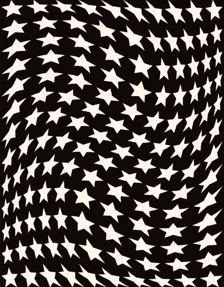 Black and White Wavy Warped Stars