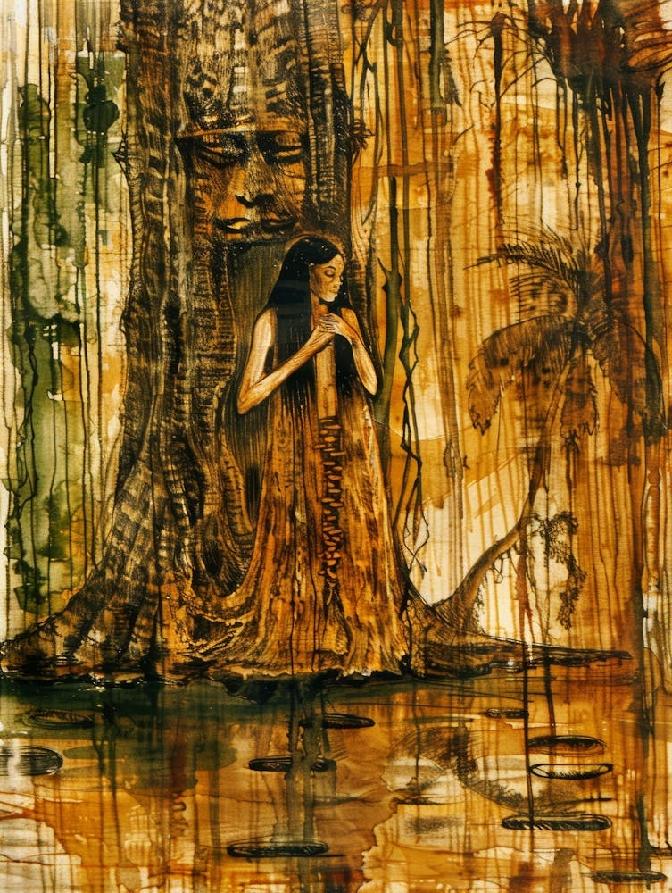 Woman And A Tree