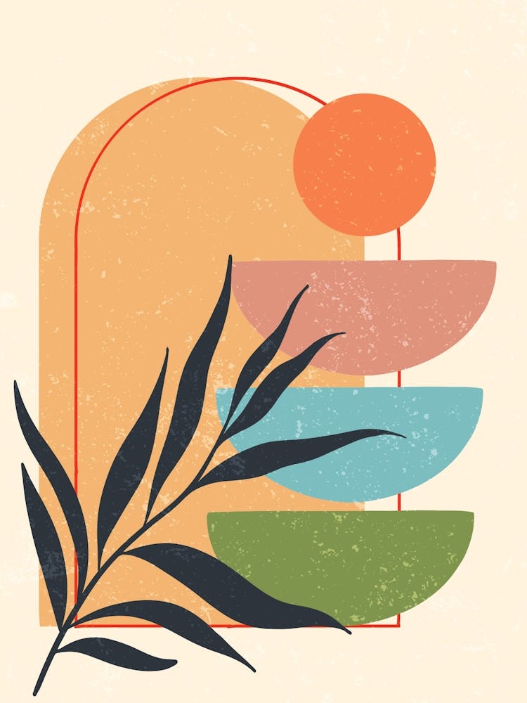 Abstract Abstract Painting With Leaves