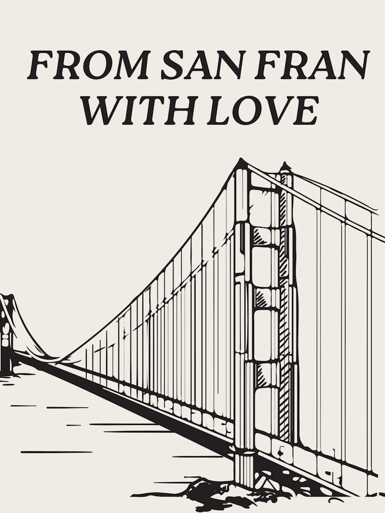From San Fran with Love | San Francisco Wall Art | California | Golden Gate Bridge |Bedroom Living Room Office Decor | Travel Photography