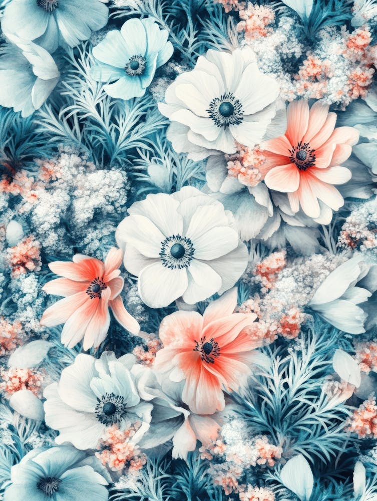Blue And Pink Flowers
