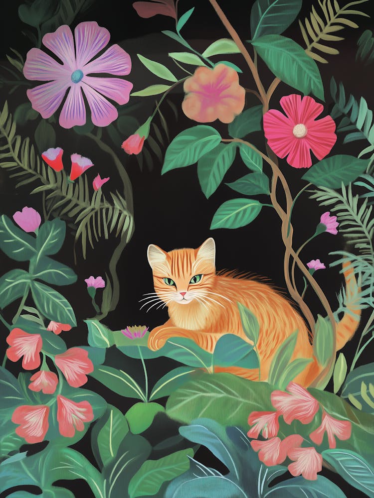 Colourful Garden Cat