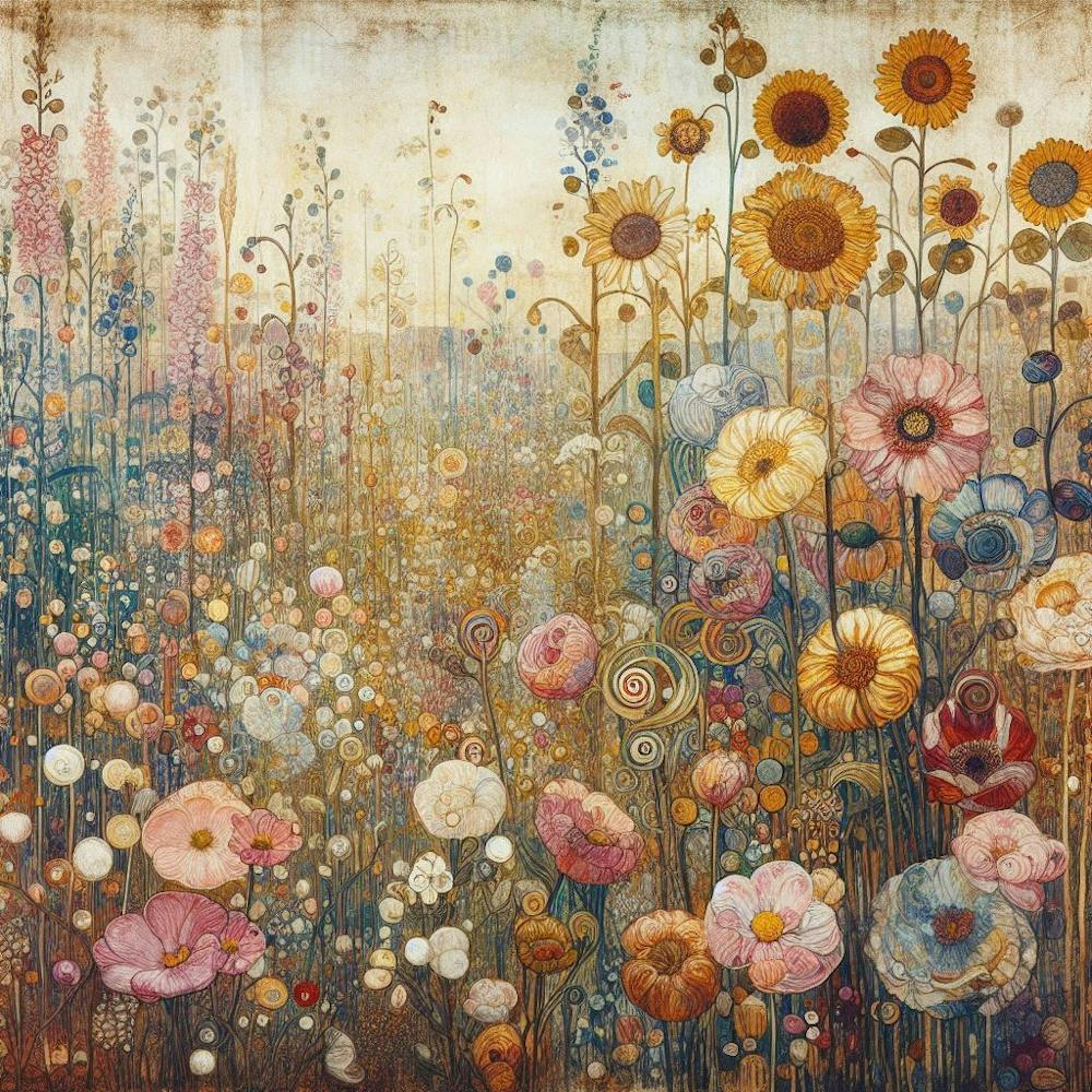 gustav klimt flower garden 2