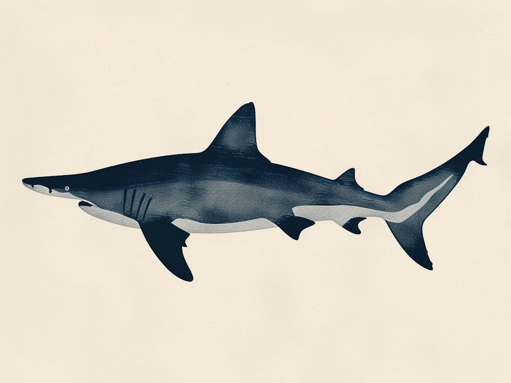 Smooth Hammerhead  Shark Grey Silhouette 4