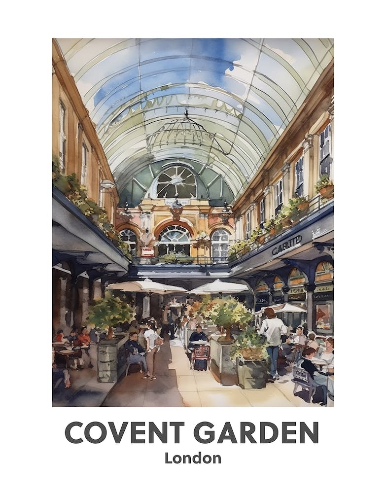 Covent Garden, London 1 Watercolour Travel Poster