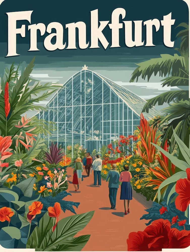 Aihrgdesign A Retro Travel Poster For Frankfurt Featuring The Ef5147b0 De86 4800 9f45 4bf41570abd8 0