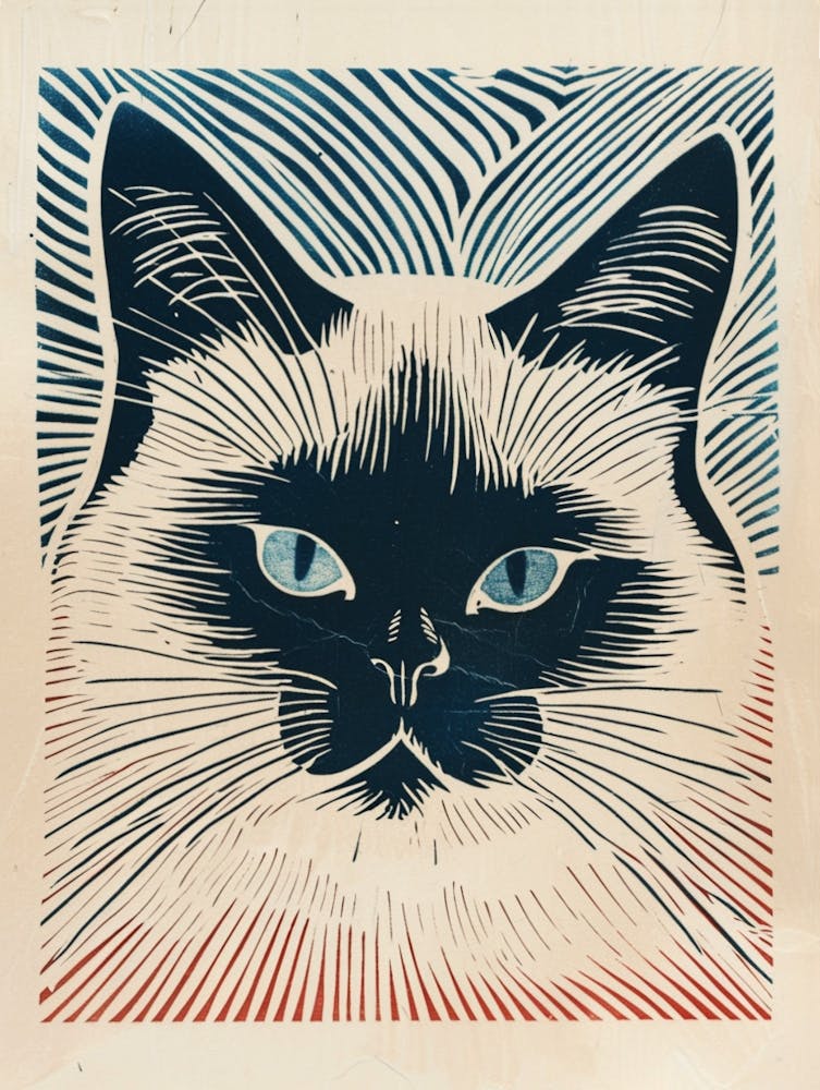 Birman Linocut Blockprint 2