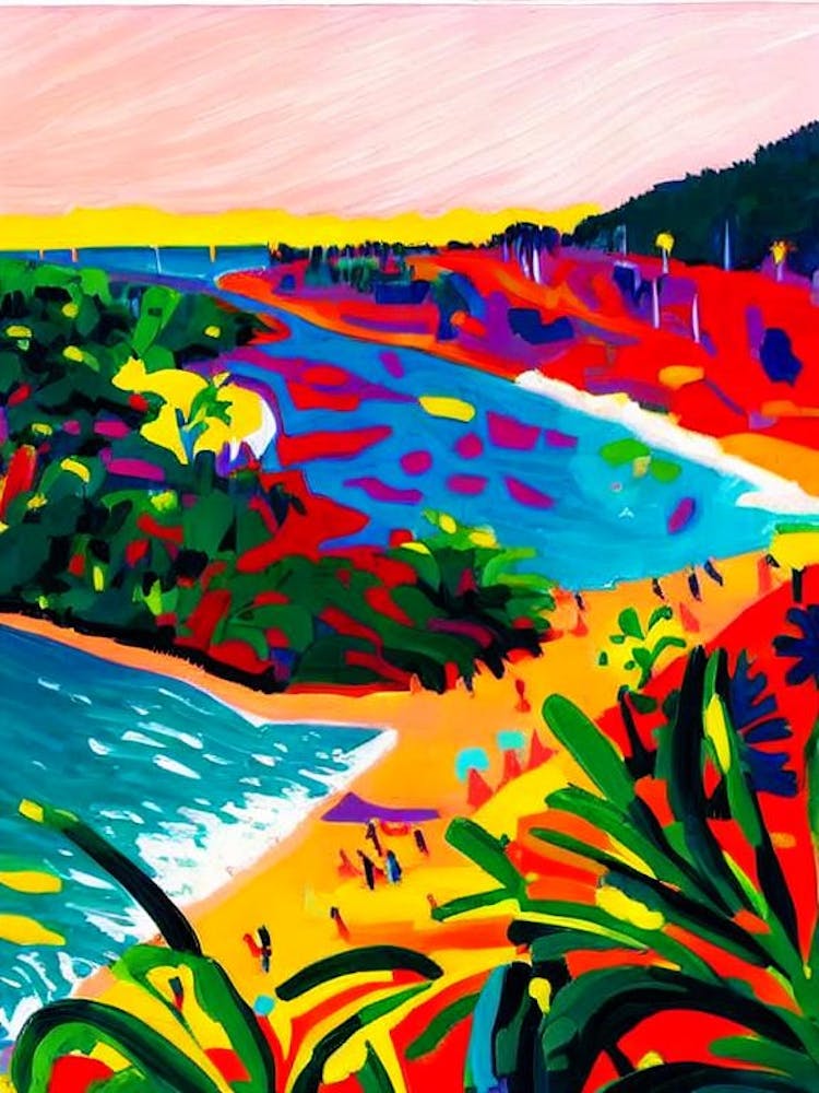 Currumbin Beach, Australie Style Hockney