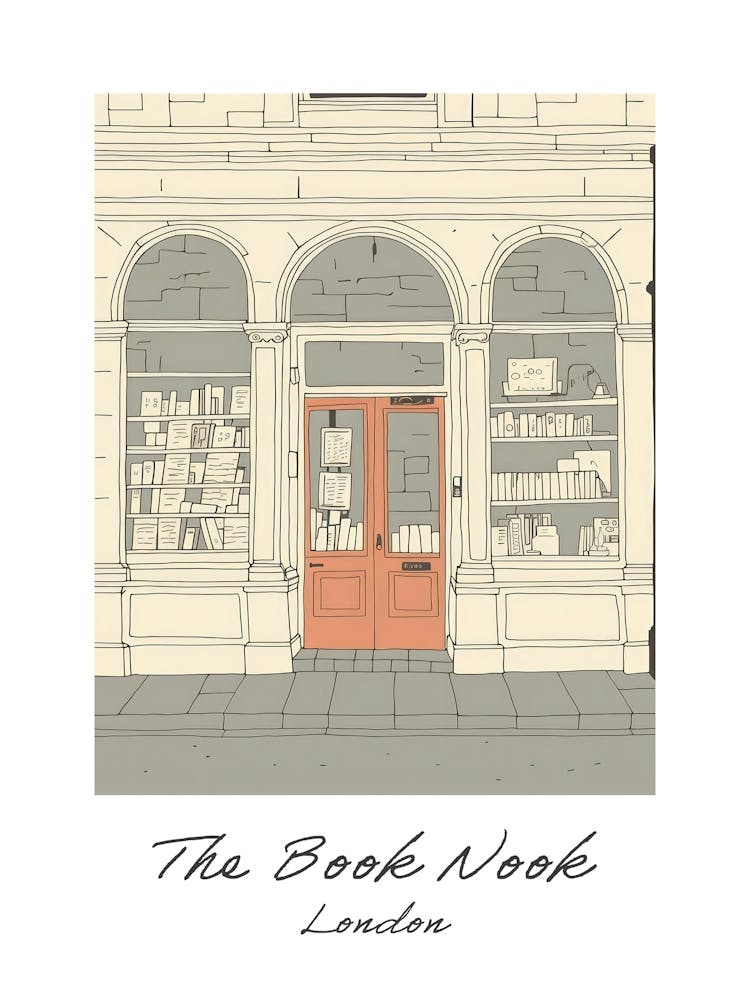 London The Book Nook Pastel Colours 4 Poster