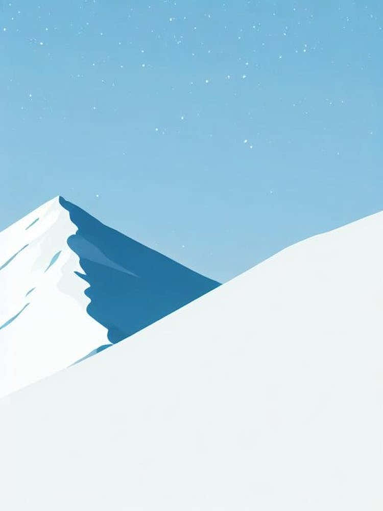 Mount Hutt, New Zealand Minimal Skiing Poster