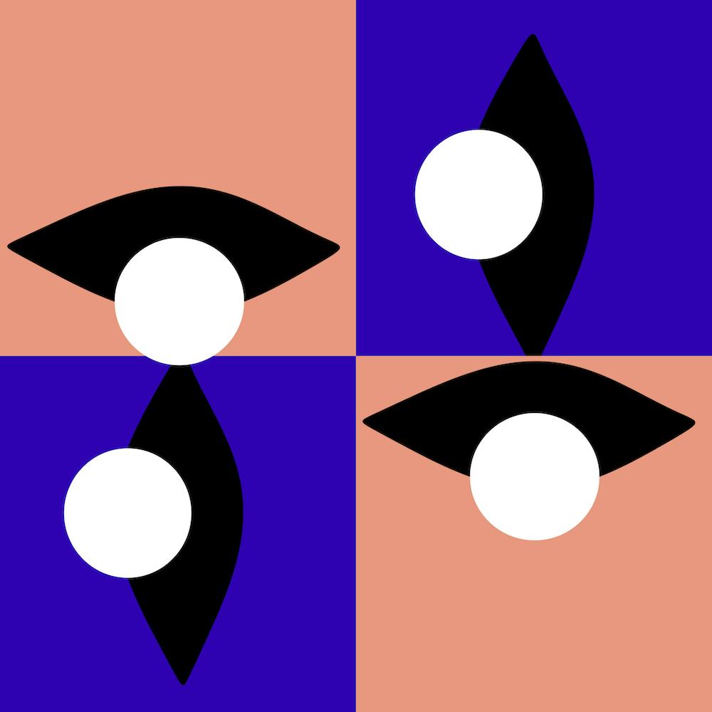 Pink and Blue Checkered Eye