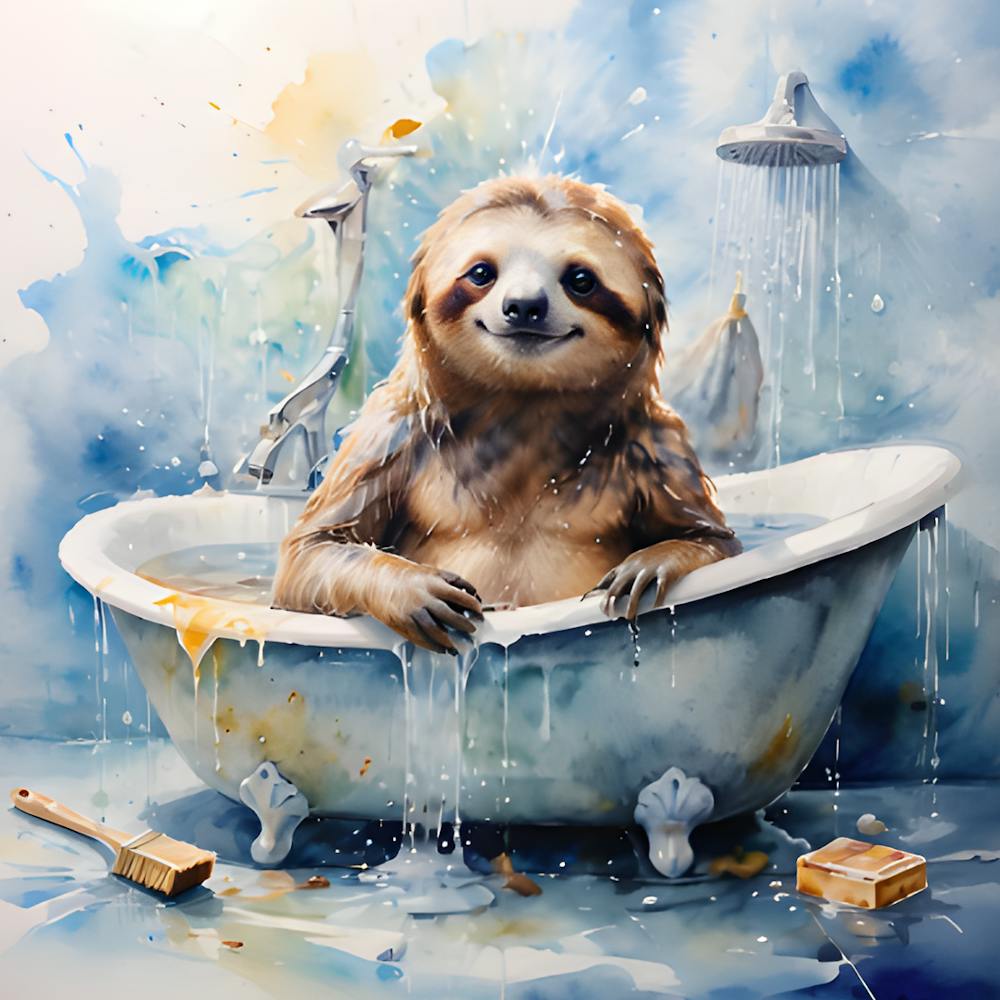 Sloth In The Bath
