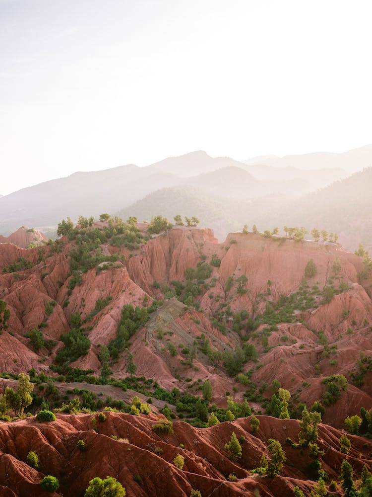 Red Atlas Mountains Of Ourika Morocco