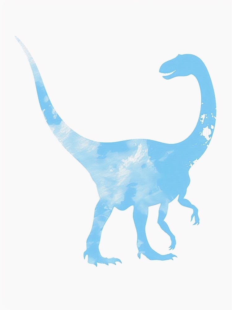 Pastel Blue Dinosaur Silhouette 1